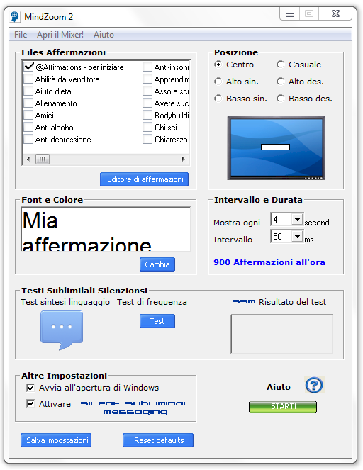 finestra principale